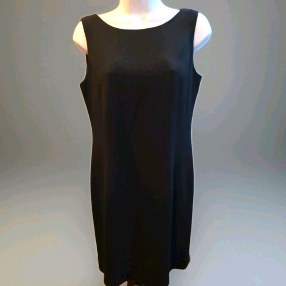 245h. Garfield & Marks Elegant Black Sleeveless Sheath Dress